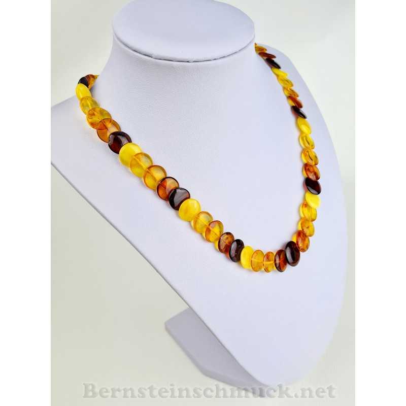 Amber necklace-multicolored-yellow-cognac-wine red