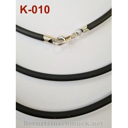 Rubber cord with silver lobster clasp