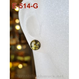 Amber stud earrings, Studs, silver-925 - E-514-G