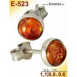 Amber earrings, Earrings, Silver-925-E-523