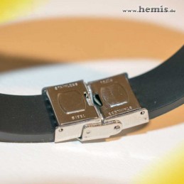 Bernstein-Armband mit Kautschuk - für Damen und Herren, Edelstahl-Verschluss