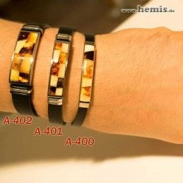 Bernstein-Armband mit Kautschuk - für Damen und Herren, klein, mittel, groß.
