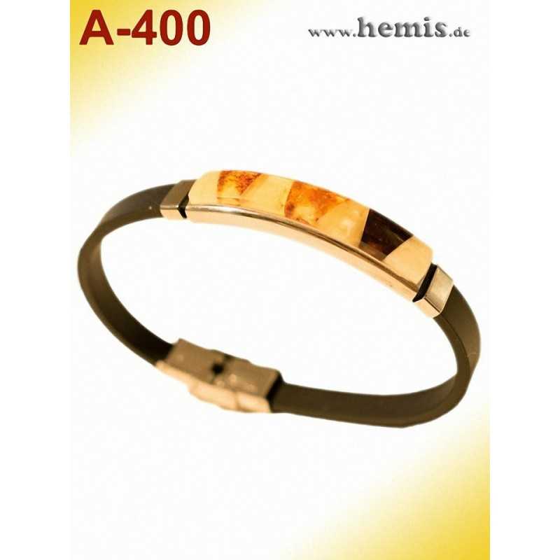 Bernstein-Armband mit Kautschuk - für Damen und Herren, klein Bernstein-Armband mit Kautschuk - für Damen und Herren, klein