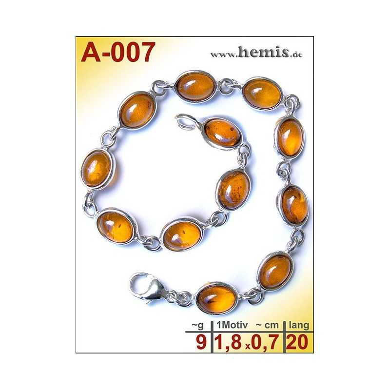 A-007 Bernstein-Armband, Bernsteinschmuck, Silber-925
