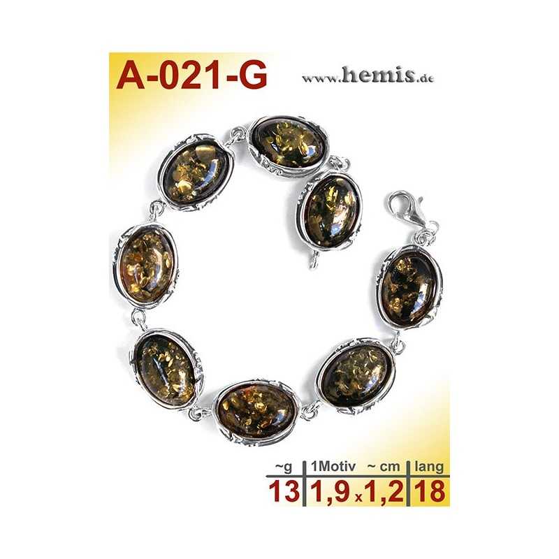 A-021-G Bernstein-Armband, Bernsteinschmuck, Silber-925