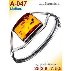 A-047 Bracelet, Amber jewellery, Sterling silver, 925