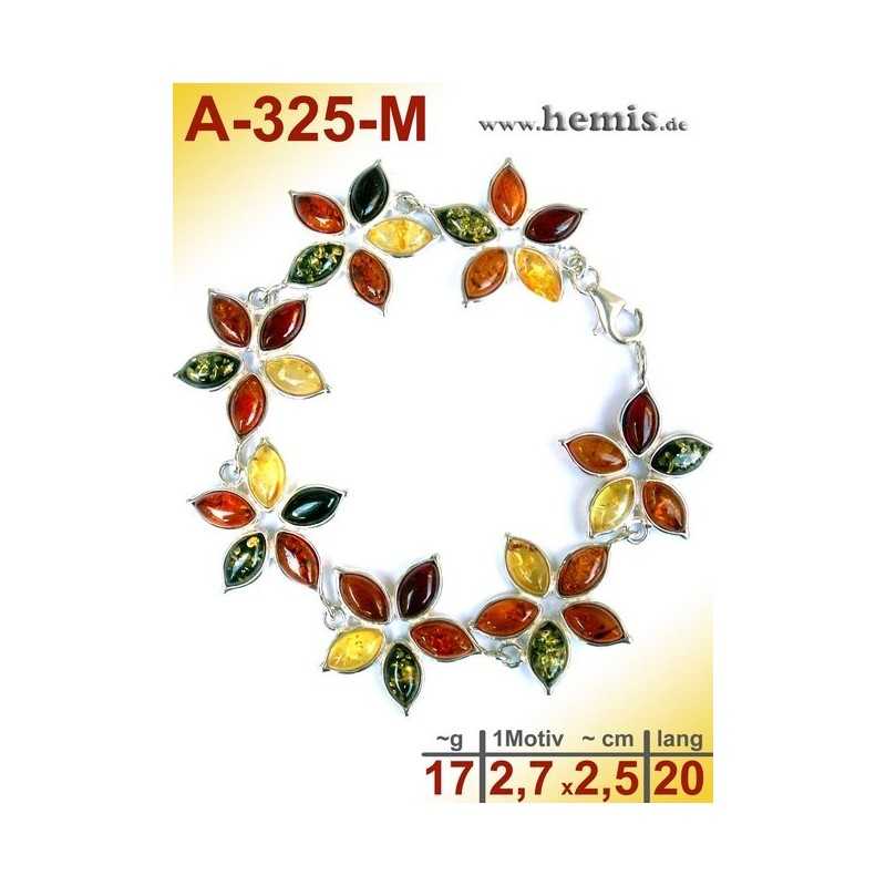 A-325-M Bracelet, Amber jewellery, Sterling silver, 925 A-325-M Bracelet, Amber jewellery, Sterling silver, 925