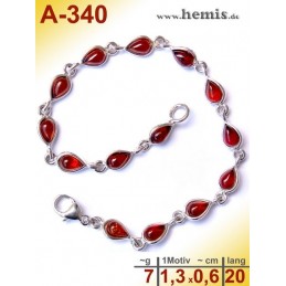 A-340 Bracelet, Amber jewellery, Sterling silver, 925