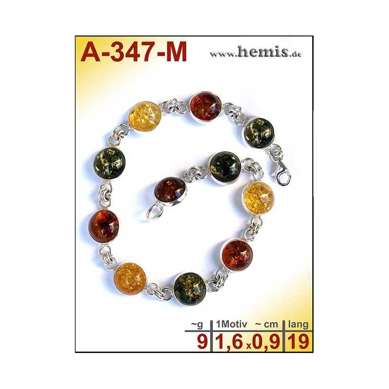 A-347-M Bernstein-Armband, Bernsteinschmuck, Silber-925
