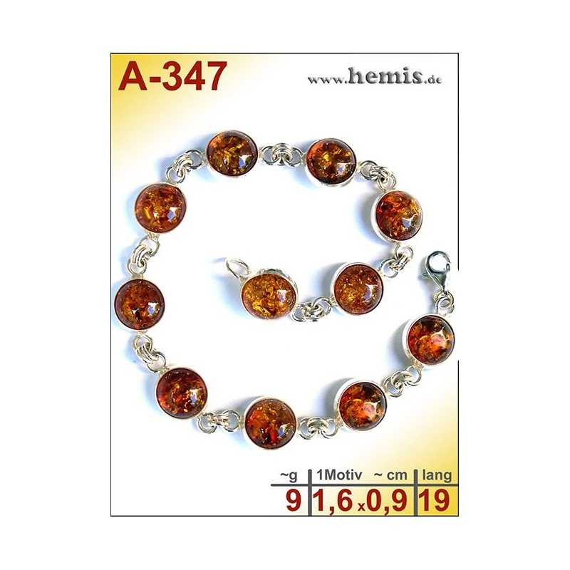 A-347 Bernstein-Armband, Bernsteinschmuck, Silber-925