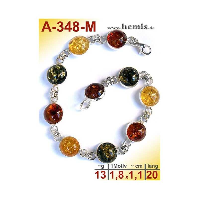 A-348-M Bernstein-Armband, Bernsteinschmuck, Silber-925