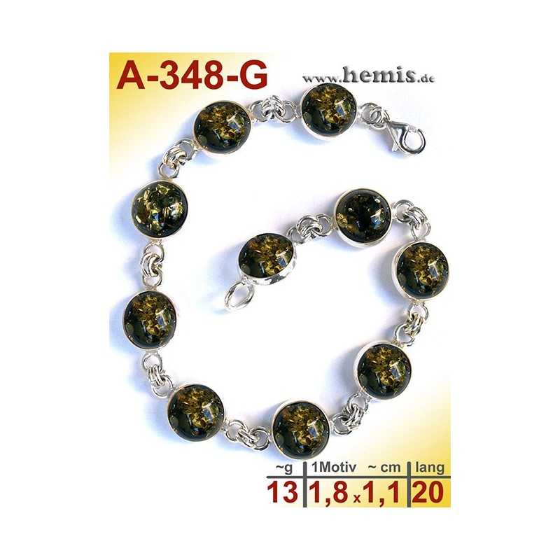A-348-G Bernstein-Armband, Bernsteinschmuck, Silber-925