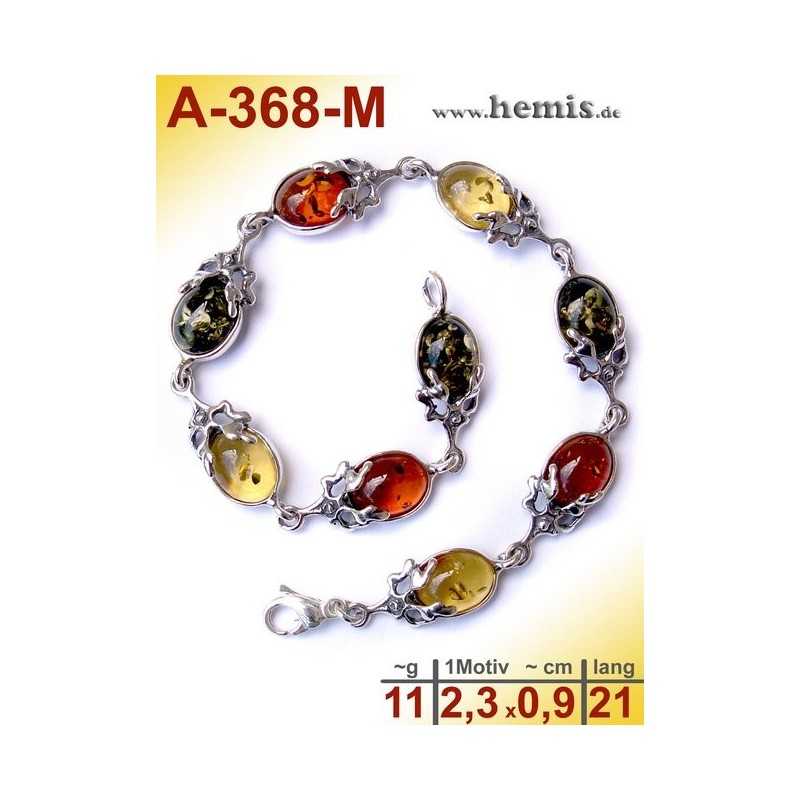 A-368-M Bernstein-Armband, Bernsteinschmuck, Silber-925