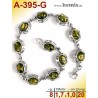 A-395-G Amber Bracelet, Amber jewelry, silver-925 