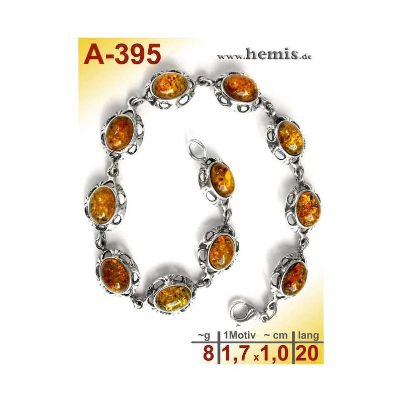 A-395 Bernstein-Armband, Bernsteinschmuck, Silber-925