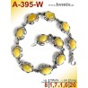 A-395-W Amber Bracelet, Amber jewelry, silver-925 