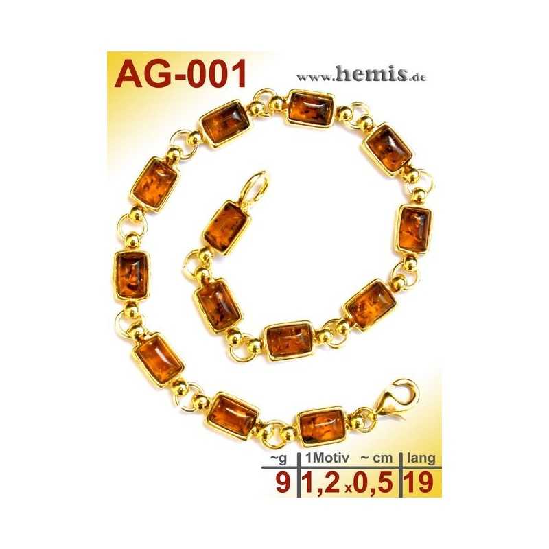 AG-001 Bernstein-Armband, Bernsteinschmuck, Silber-925