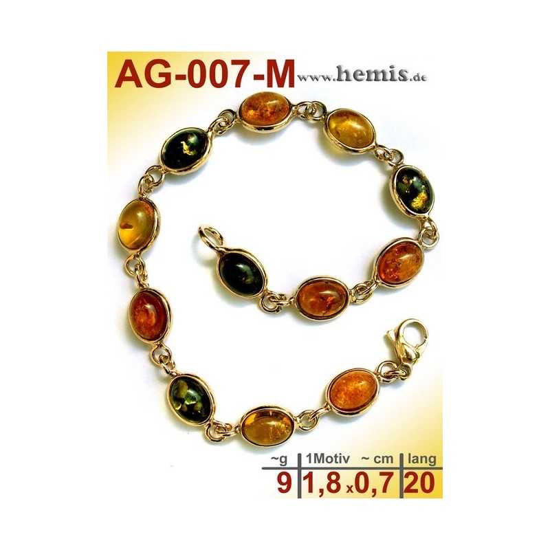 AG-007-M Bracelet, Amber jewellery, Sterling silver, 925, gold-p