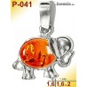 P-041 Amber Pendant, Amber jewelry, silver-925 , elephant 