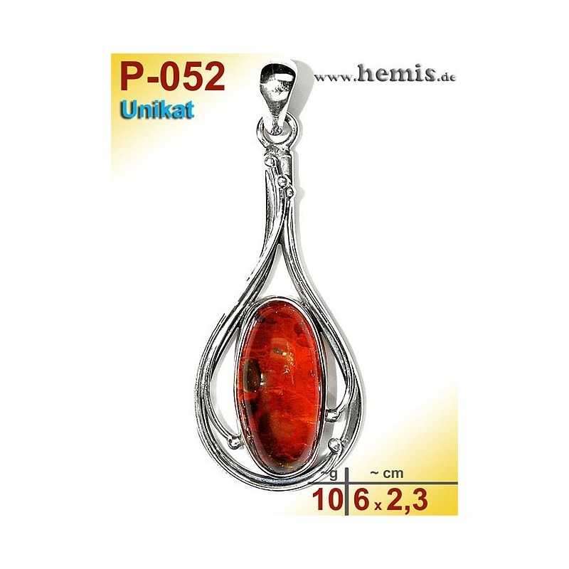 P-052 Amber Pendant, Amber jewelry, silver-925 