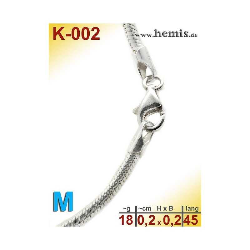 K-002 Schlangen-Kette Sterling Silber-925, M, 