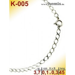 K-005 Chain, sterling silver -925, S, Rombo