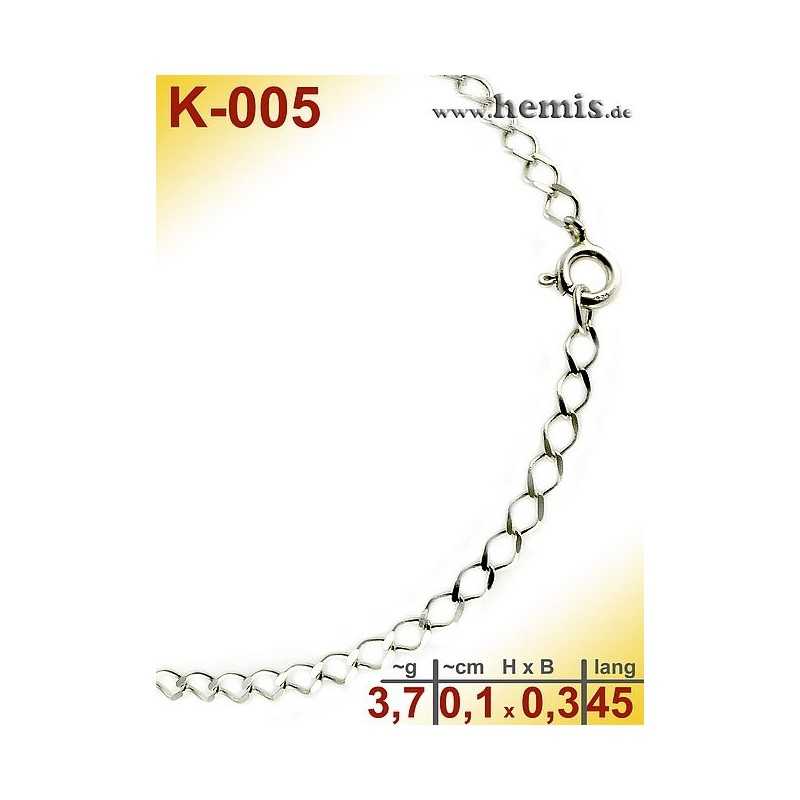 K-005 Chain, sterling silver -925, S, Rombo