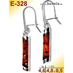 E-328 Amber Earrings, silver-925, cognac, M, elegant, modern, si