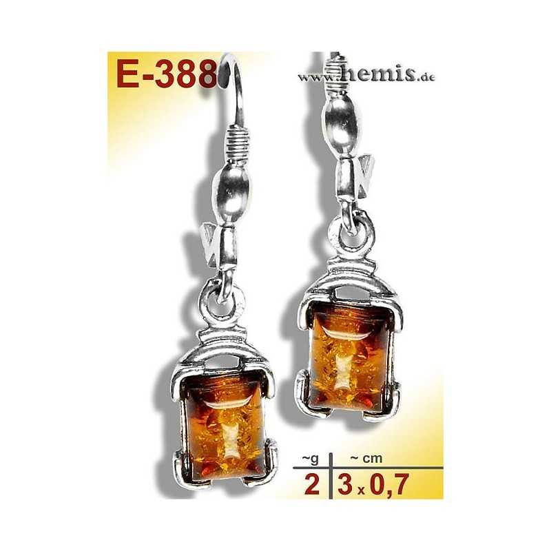 E-388 Amber Earrings, silver-925, cognac, S, elegant, modern, si